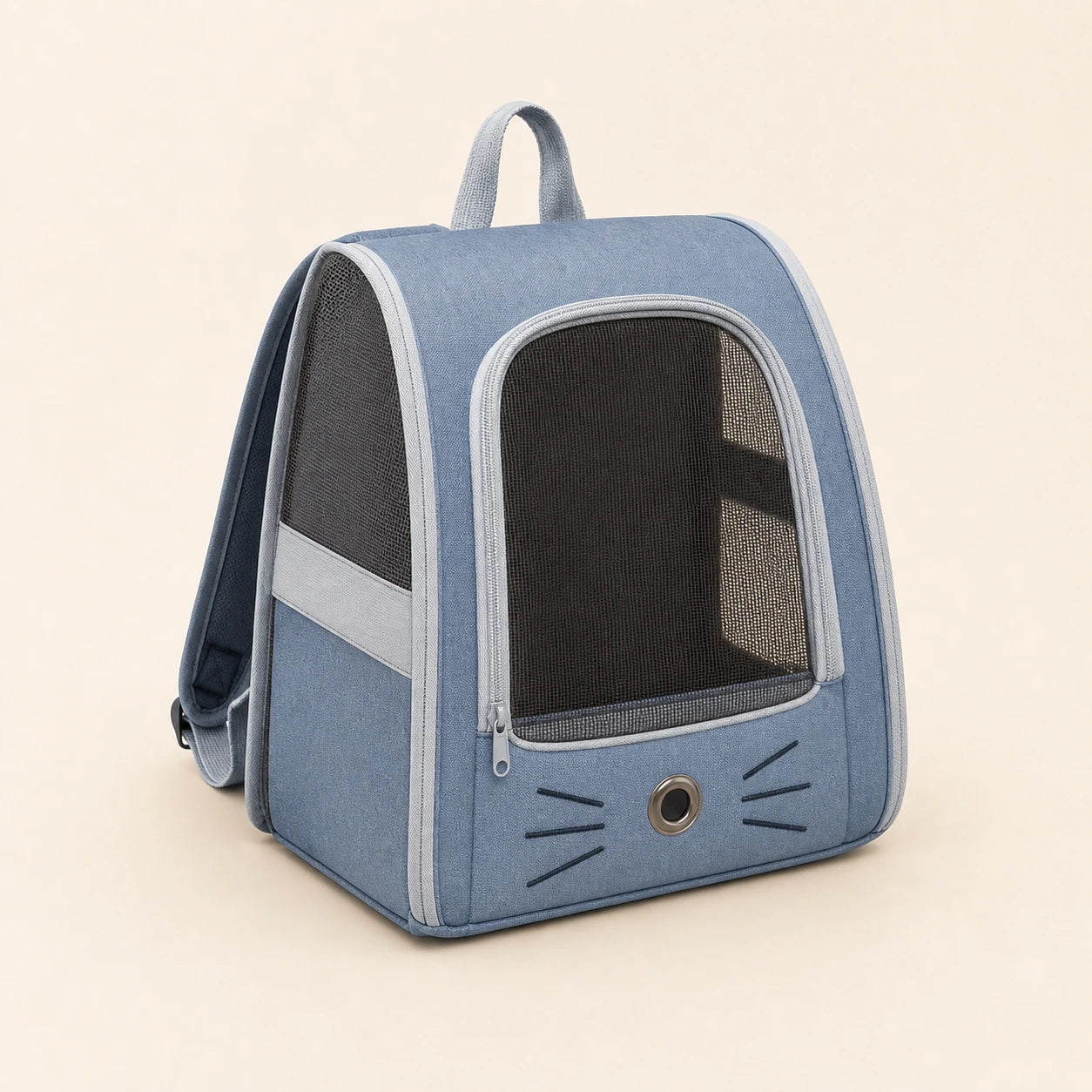 Sac à dos respirant bleu pour chat