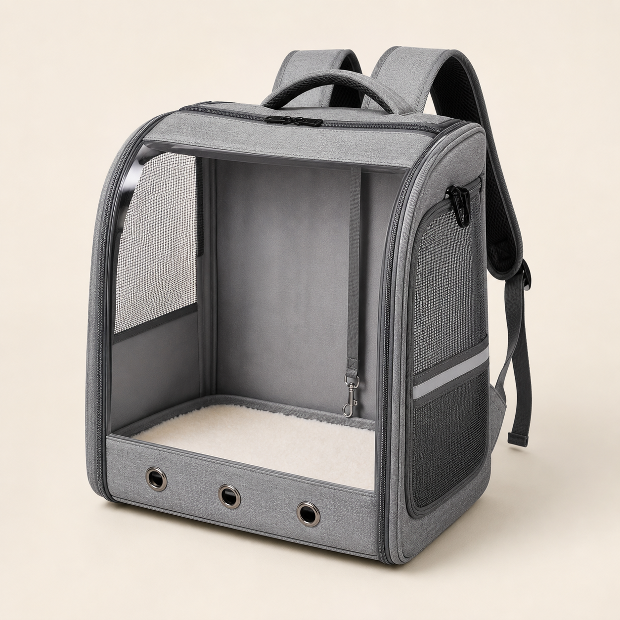 Sac à dos transparent de transport pour chat – 5 coloris — Gris