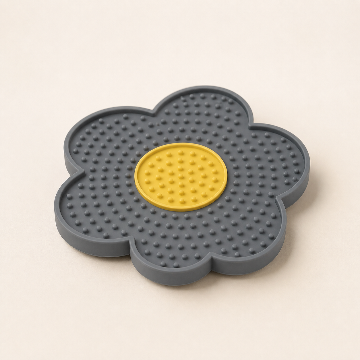 Tapis de léchage fleur en silicone pour chat – 5 coloris — Gris