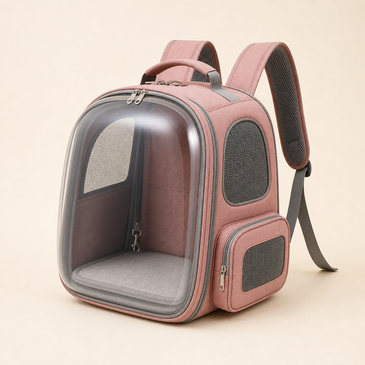 Sac à dos transparent de transport pour chat – 5 coloris — Rose