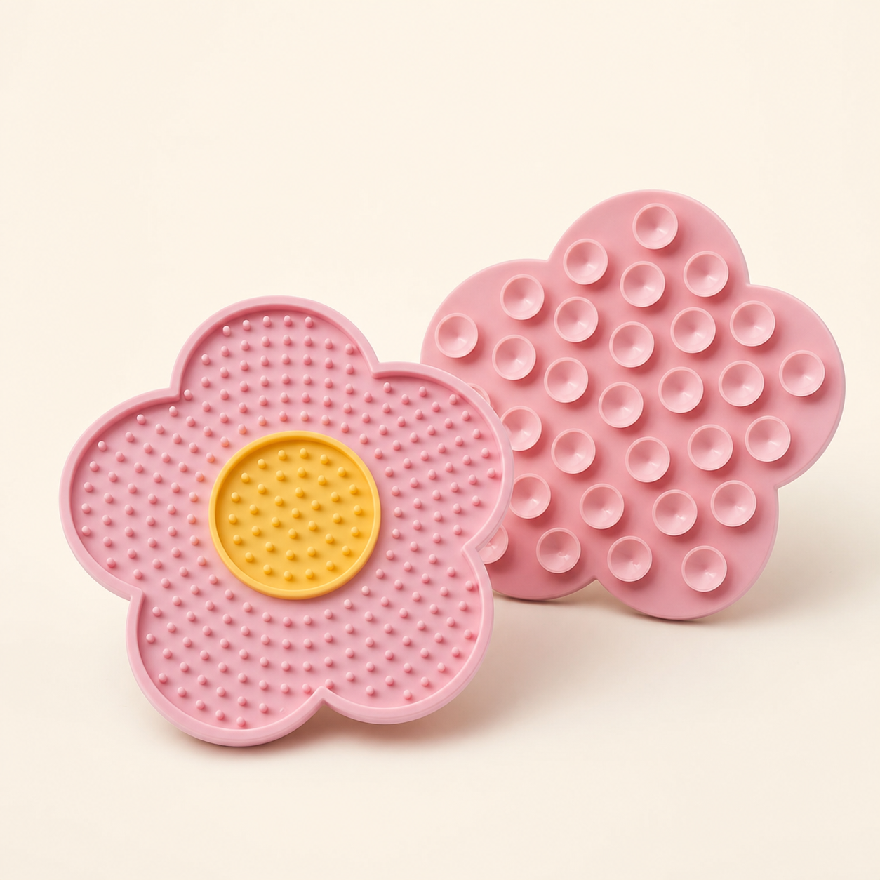 Tapis de léchage fleur en silicone pour chat – 5 coloris — Rose