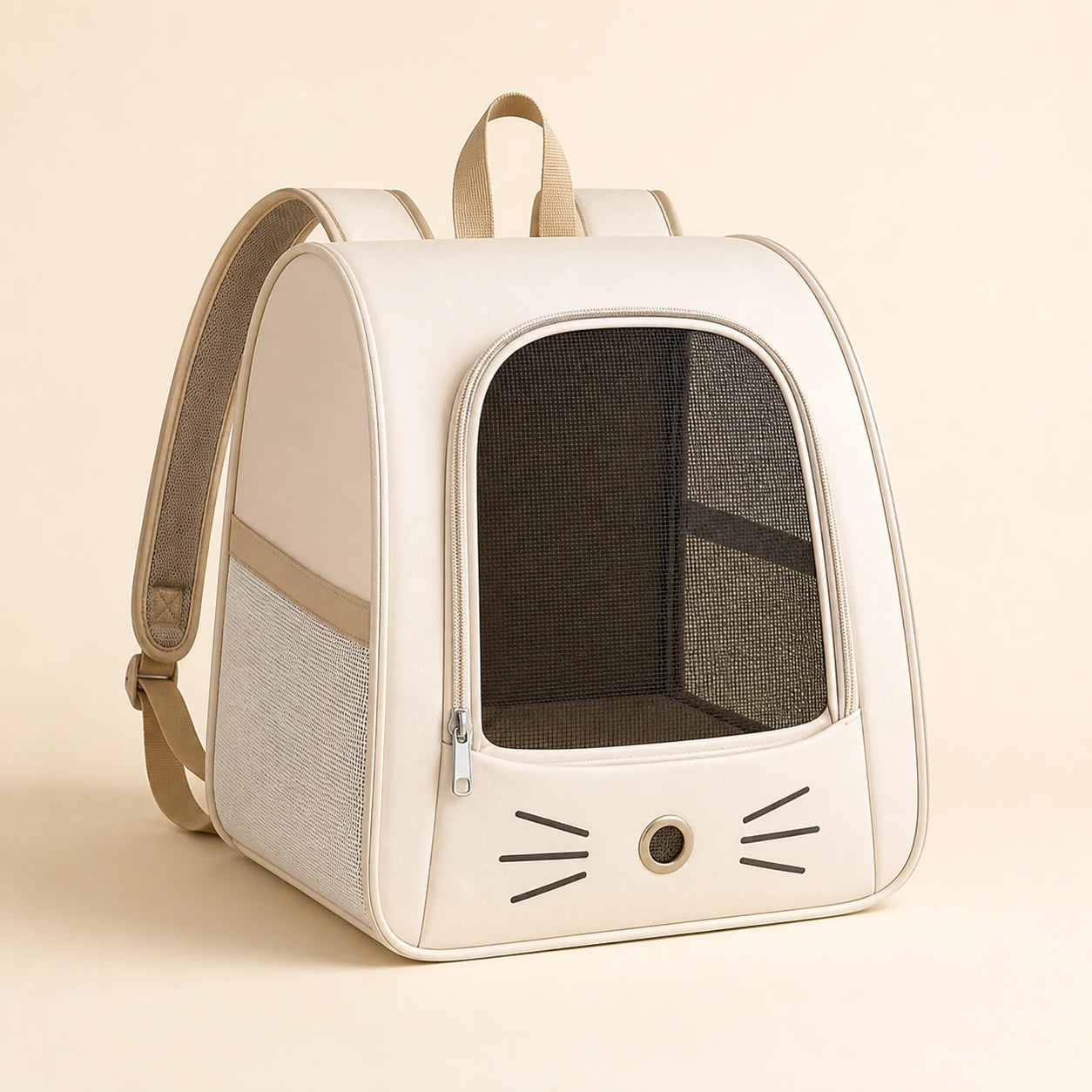 Sac à dos respirant blanc pour chat