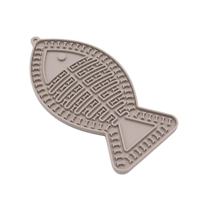 Tapis de léchage poisson pour chat – 4 coloris — Beige