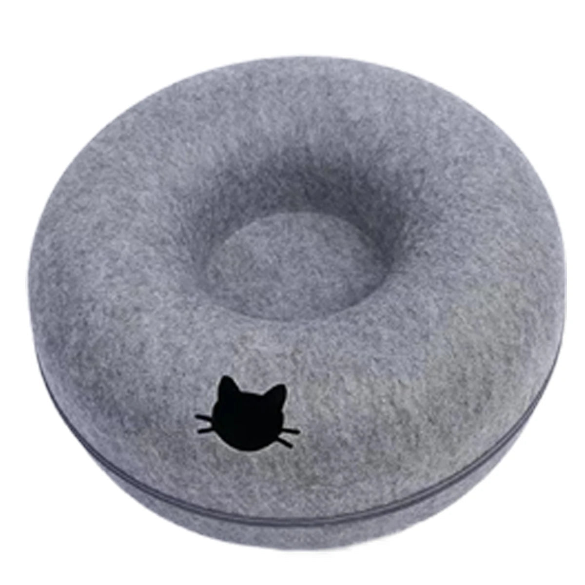 Tunnel donut gris foncé motif tête de chat